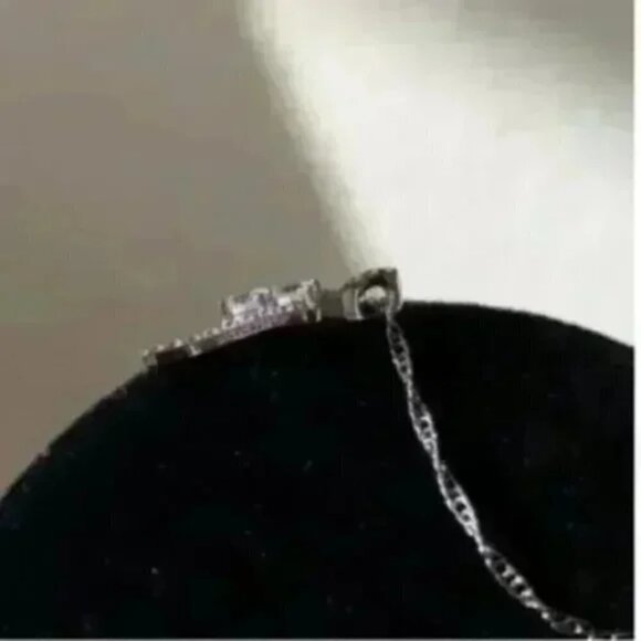 Sterling Silver Necklace with CZ Pendant - Picture 2 of 4